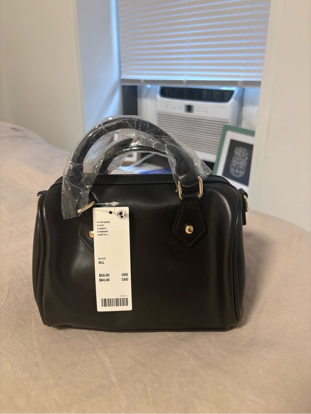Urban Outfitters Black Structured Top-Handle Satchel